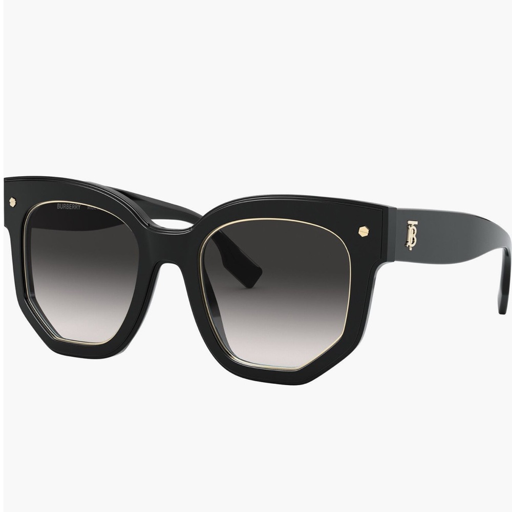 Burberry Vintage Black and Gold Sunglasses New